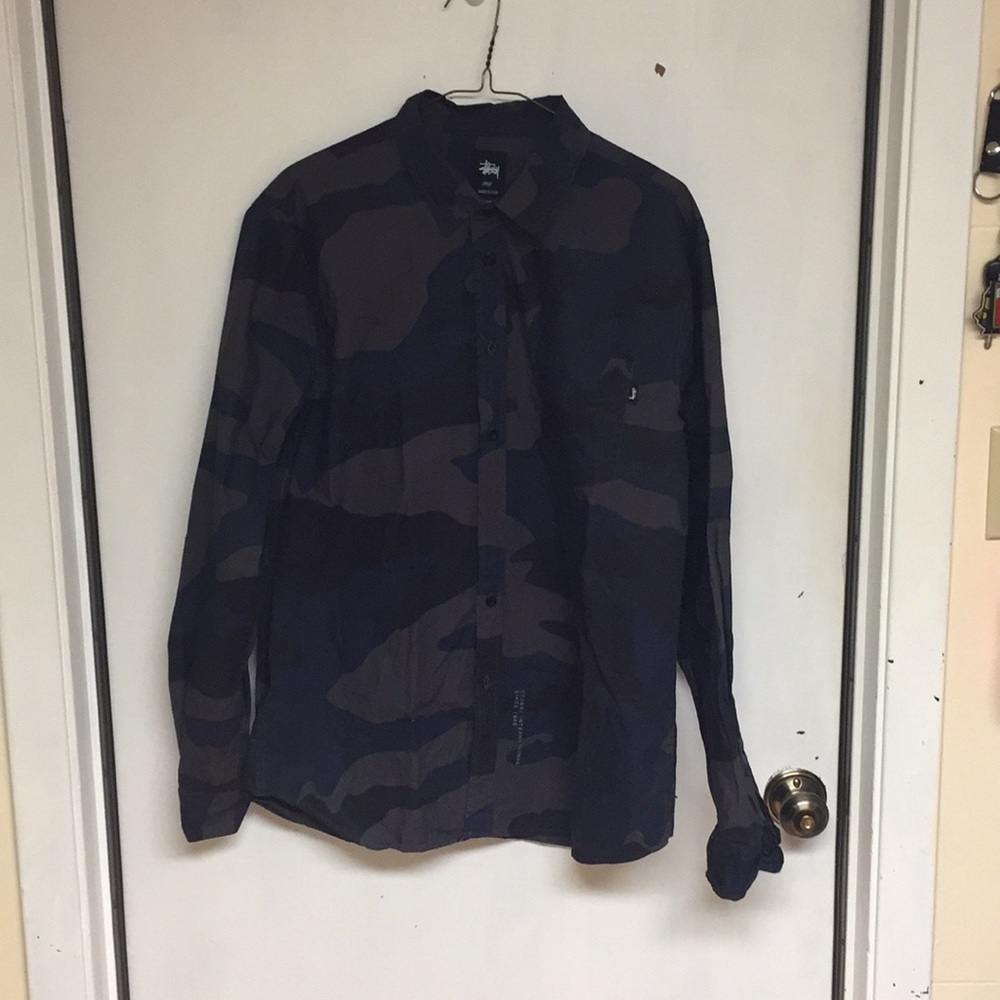 Stussy International Camo Button Up Shirt.